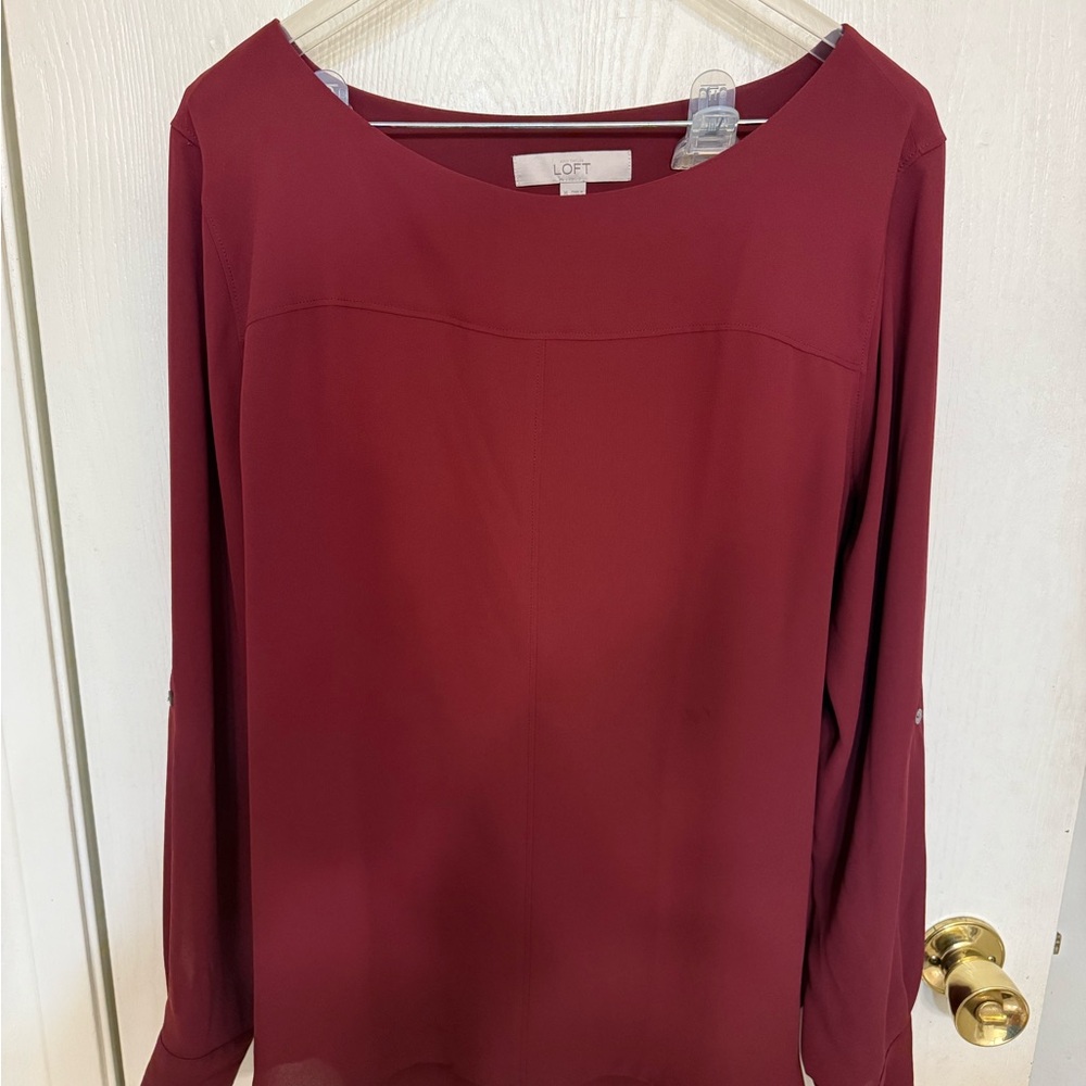 LOFT Classic Wine Red Blouse
